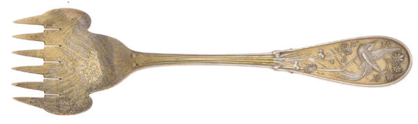 Japanese Gold (Strl, 1871, Gold Vermeil) Small Solid Tined Sardine Serving Fork