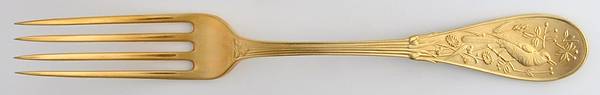 Japanese Gold (Strl, 1871, Gold Vermeil) Monogram Fork