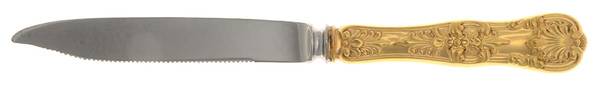 English King Gold (Str, 1885, Gold Vermeil) Orange Knife with Stainless Blade