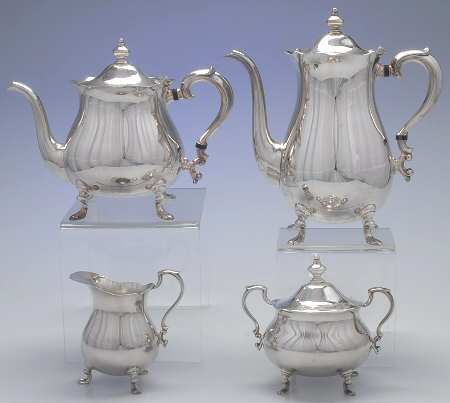 43311 (Silverplate, Hollowware) (4 Piece) Silverplate Tea Set