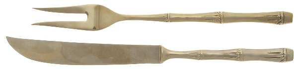Royal Bamboo (Bronzeware) Large 2-Piece Roast Carving Set w/Stainless Blade