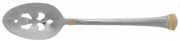 Classique Bead Gold Accent (Stainless) Pierced Tablespoon (Serving Spoon)
