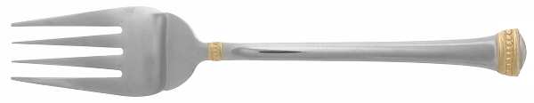 Classique Bead Gold Accent (Stainless) Medium Solid Cold Meat Serving Fork