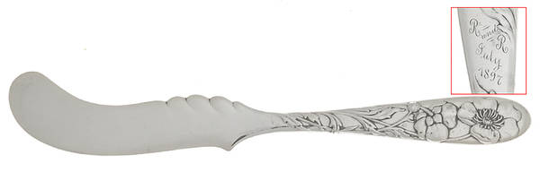 TIS57 (Sterling) Monogram Flat Handle Butter Spreader