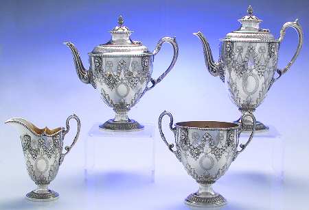 Sterling Hollowware 4 Piece Tea Set (SCP, STP, SCR, SSUO)