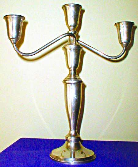 Craftsman (Sterling, 1932, Hollowware) 11" Weighted 3 Light Candelabra