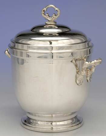 Silverplate Hollowware Ice Bucket & Glass Liner