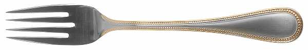 Beaded Antique Gold (Stnl, Gold Accent, Korea, Satin) Individual Salad Fork