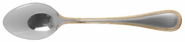 Beaded Antique Gold (Stnl, Gold Accent, Korea, Satin) Place/Oval Soup Spoon