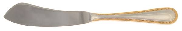 Beaded Antique Gold (Stnl, Gold Accent, Korea, Satin) Flat Handle Master Butter Knife