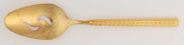 Mondrian-(Gold Electroplate) Pierced Tablespoon (Serving Spoon)