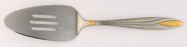 Savvy (Stainless, Gold Accent) Pierced All Stainless Pie Server
