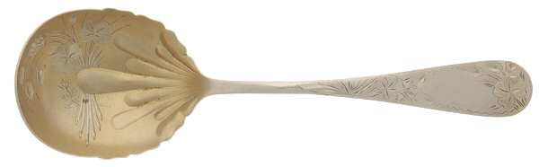TWS408 (Sterling, 1887) Bright Cut Preserve Spoon