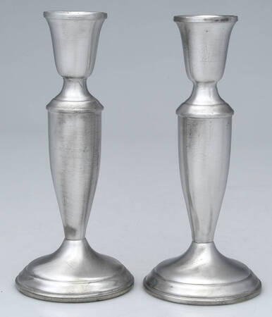 Newburyport (Pewter, Hollowware) Pair of 7" Weighted Candlestick