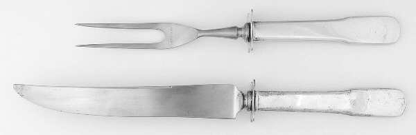 Colonial Fiddle (Sterling, 1974) Small 2-Piece Steak Carving Set w/Stainless Blade