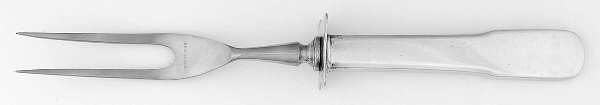 Colonial Fiddle (Sterling, 1974) Small Steak Carving Fork with Stainless Prongs