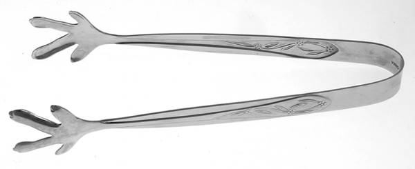 Old World Floral-Round Tip (Stainless) Large Ice Serving Tongs