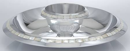 Mother of Pearl (Aluminum, Hollowware) 2 Piece Chip & Dip Set