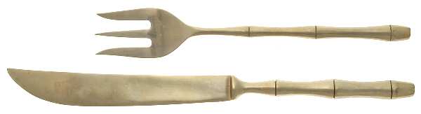 TBM1 (Bronzeware) Large 2-Piece Roast Carving Set, Solid Piece