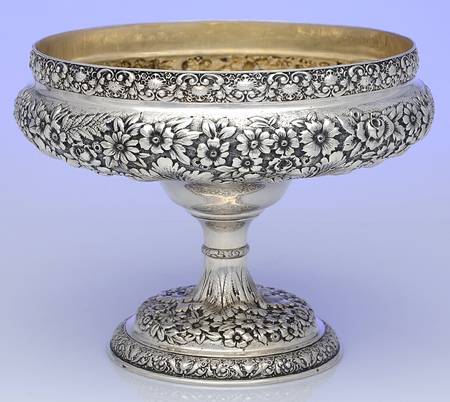 Repousse (Sterling, Hollowware) 8" Round Footed Centerpiece