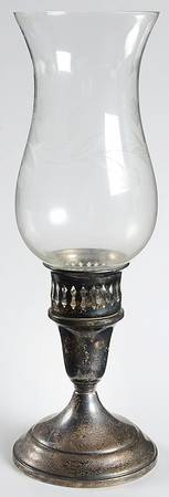 50 (Sterling, Hollowware) Weighted Hurricane Lamp & Globe