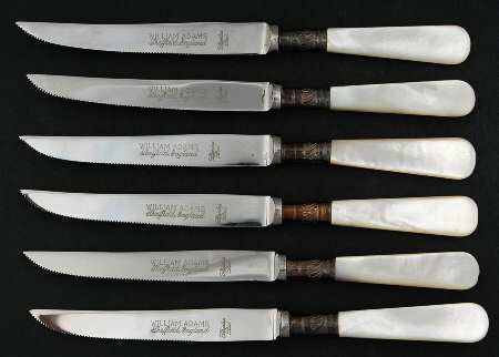 Pearl Handle 3 (Sterling) Individual Stainless Fruit Knife - Set of 6