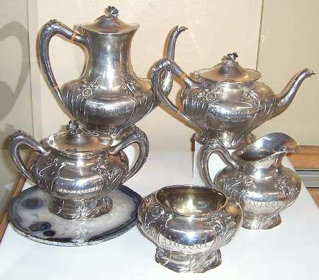 7617 (Sterling, Hollowware) 5 Piece Tea Set (SCP, STP, SCR, SSU, SWB)