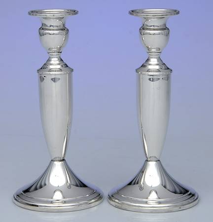 035 (Sterling, Hollowware) Pair of 7" Weighted Candlestick
