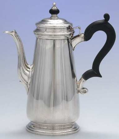 22338 (Sterling, Hollowware) Mini Coffee Pot with Black Handle