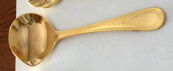 Gold Bateman (Gold Electroplate) Solid Gravy Ladle