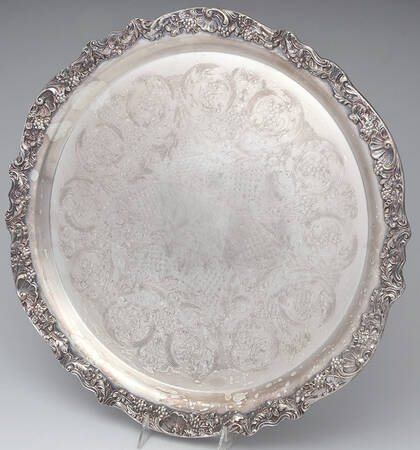 TWS495 (Silverplate, Hollowware) Round Tray For Punch Bowl