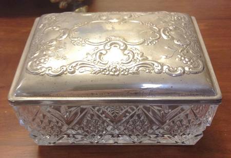 805 (Sterling, Hollowware) Dresser Jar with Crystal Bowl and Sterling Lid