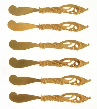TNF3 (Gold Electroplate) Solid Seafood Cocktail Knive - Set of 6