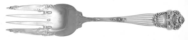 Georgian (Silverplate) Large Solid Cold Meat Serving Fork
