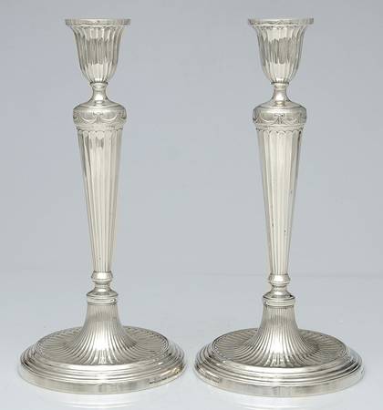 19187 (Sterling, Hollowware) Pair of 11" Candlesticks