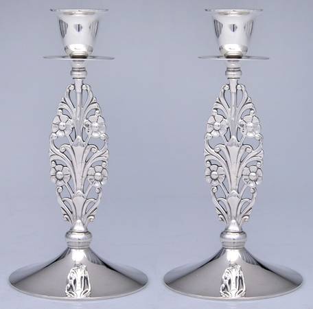 23152 (Sterling, Hollowware) Pair of 9" Candlesticks