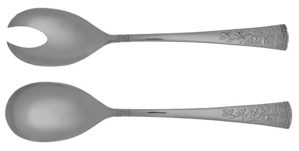 Floral Lace Stainless (2 Pc) Solid Salad Set