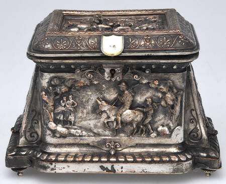 Silverplate Hollowware Jewelry Box with Hinged Lid
