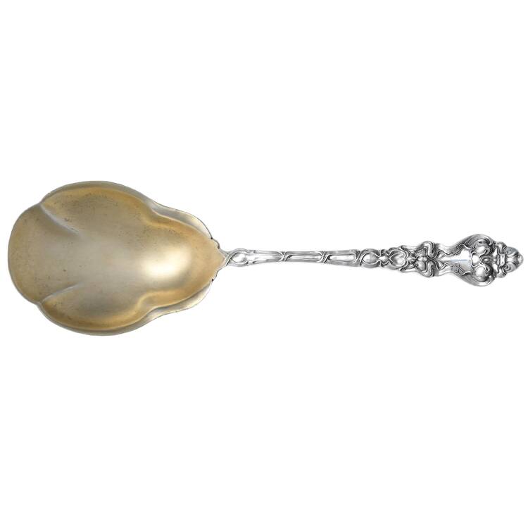 Douvaine (Sterling, 1890) Large Solid Berry/Casserole Spoon by Unger Brothers