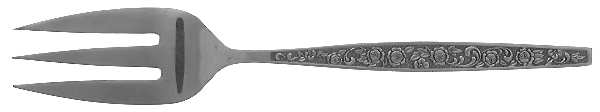 Granada Rose (Stainless) Medium Solid Cold Meat Serving Fork by Unknown Mfg Silver