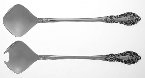 Springtime (Stainless) (2 Pc) Solid Salad Set by Unknown Mfg Silver