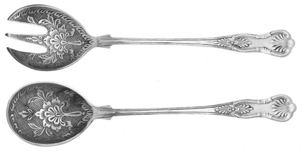 Kings (Silverplate) Solid Oversized Serving Salad Set