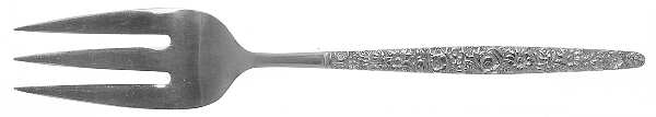 Rose Garden (Stainless) Medium Solid Cold Meat Serving Fork