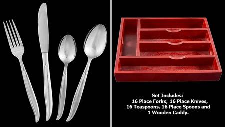 UNF31 (Stainless) 65 Piece Set with Wooden Caddy