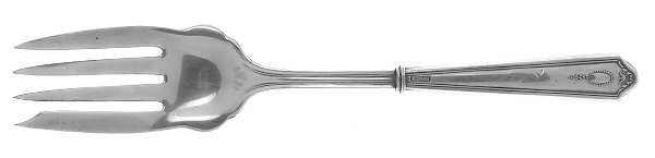 UNF887 (Sterling) Medium Cold Meat Serving Fork, Plated Tines