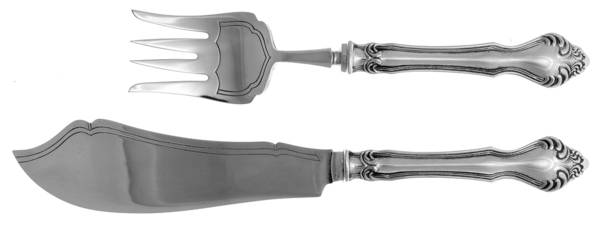 UNF443 (Nickel) Hollow Handle Fish Serving Set, Silverplate Blade