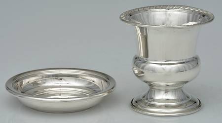 Sterling Hollowware Cigarette Set (Holder and Ashtray)