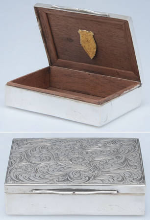 Sterling Hollowware Cedar Lined Cigarette Box