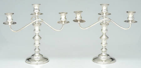 Sterling Hollowware Pair of 10" Weighted Candlesticks