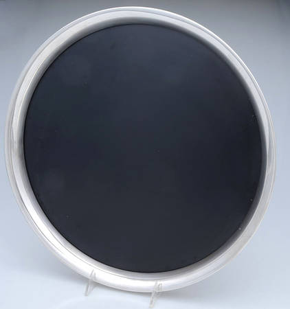 Sterling Hollowware 15" Round Lucite Tray with Sterling Band
